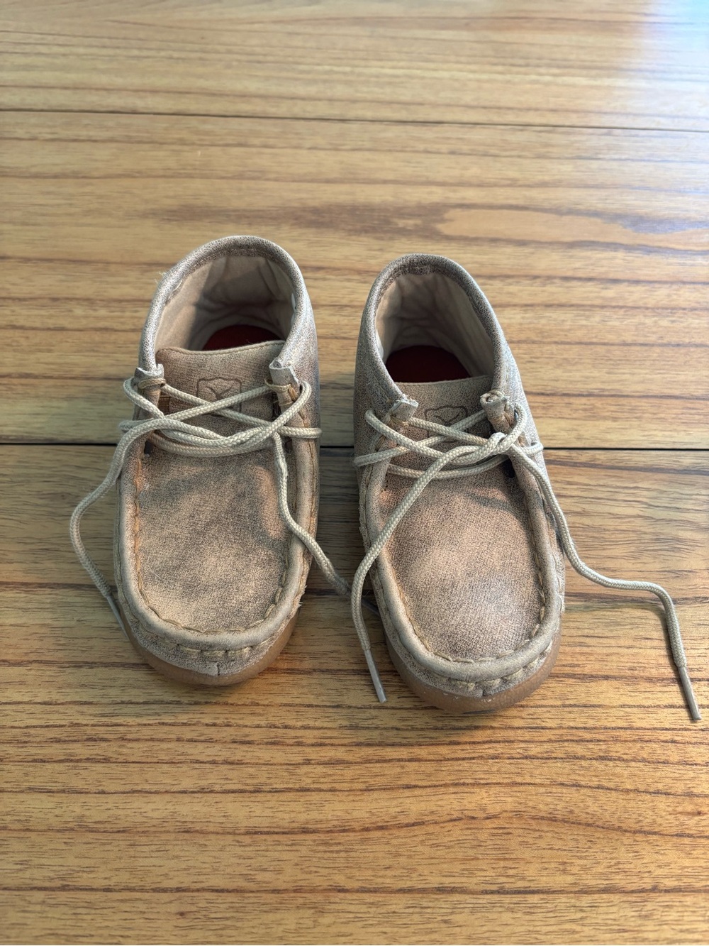 Twisted X Kids Tan Suede Moccasin Lace-Up Shoes